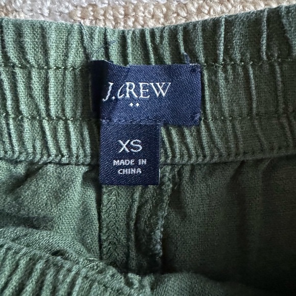 New J.Crew Linen Blend Pull-On Shorts Green Drawstring Relaxed Fit Pockets XS - Picture 6 of 6
